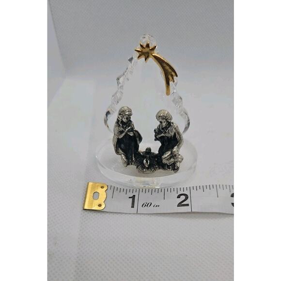 Crystal Christmas Nativity Scene Figurine Collectible Gift - Picture 5 of 5
